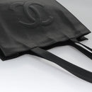 CHANEL COCO Mark Tote Bag Caviar Skin Black Gold CC Auth bs21869-6