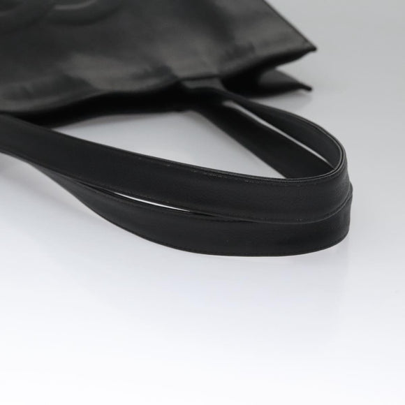 CHANEL COCO Mark Tote Bag Caviar Skin Black Gold CC Auth bs21869