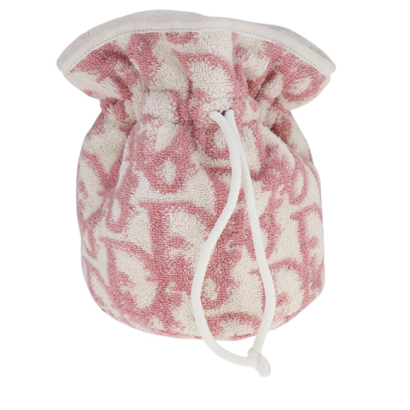 Christian Dior Purse Pouch Pile Pink White Auth bs21872