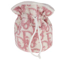Christian Dior Purse Pouch Pile Pink White Auth bs21872-2