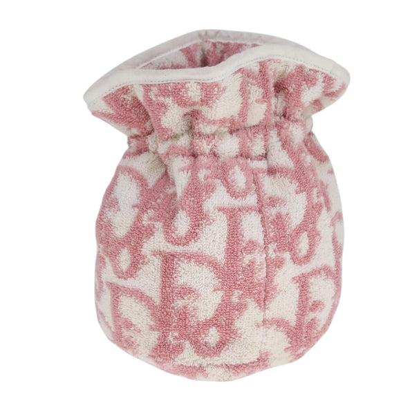 Christian Dior Purse Pouch Pile Pink White Auth bs21872
