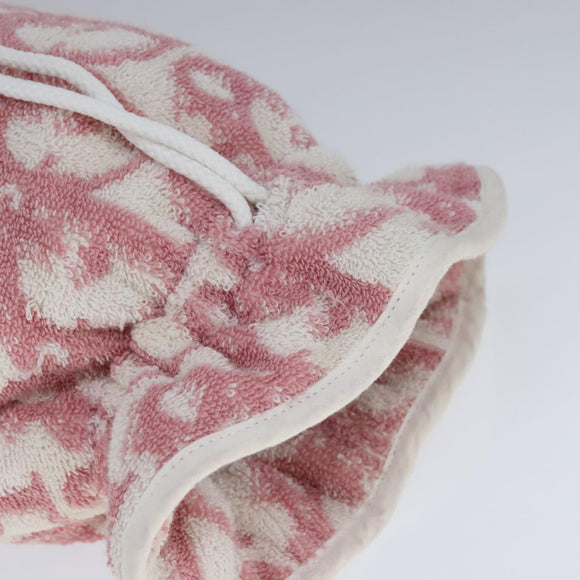 Christian Dior Purse Pouch Pile Pink White Auth bs21872