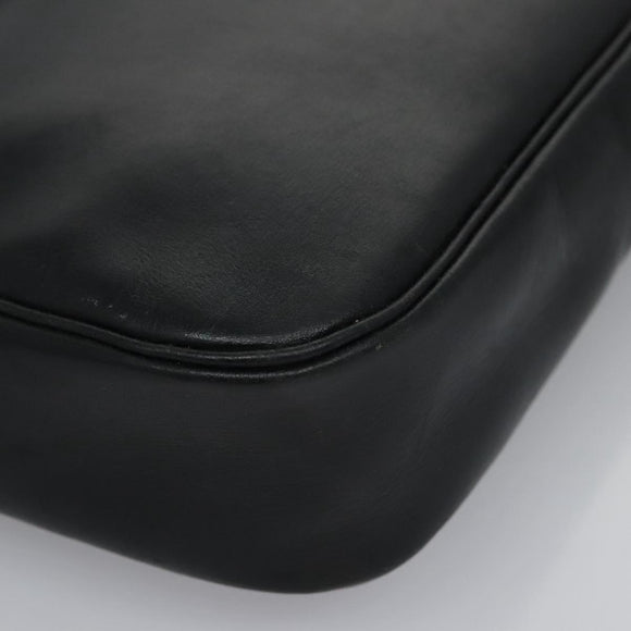 Christian Dior Shoulder Bag Leather Black Gold Auth bs21873