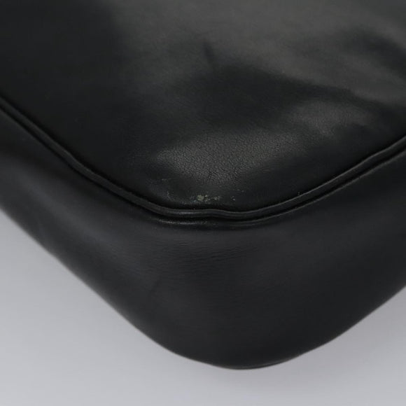 Christian Dior Shoulder Bag Leather Black Gold Auth bs21873