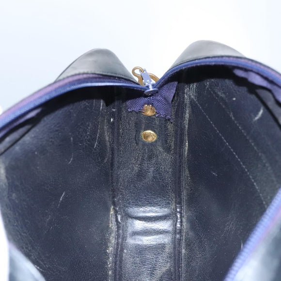 Christian Dior Shoulder Bag Leather Black Gold Auth bs21873