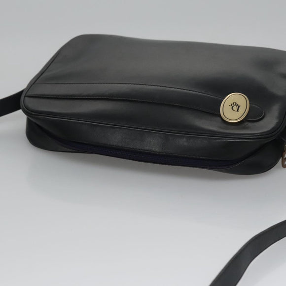 Christian Dior Shoulder Bag Leather Black Gold Auth bs21873