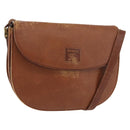 Burberrys Shoulder Bag Leather Brown gold Auth bs21879-1