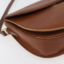Burberrys Shoulder Bag Leather Brown gold Auth bs21879-14