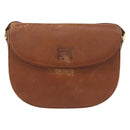 Burberrys Shoulder Bag Leather Brown gold Auth bs21879-13