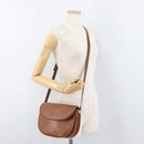 Burberrys Shoulder Bag Leather Brown gold Auth bs21879-27