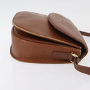 Burberrys Shoulder Bag Leather Brown gold Auth bs21879-3