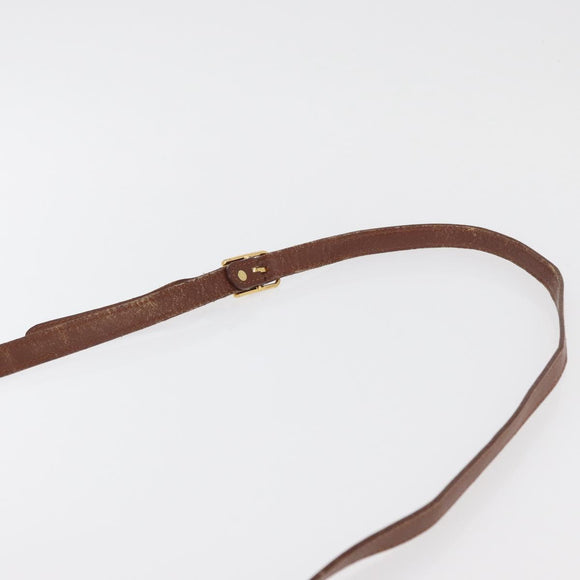 Burberrys Shoulder Bag Leather Brown gold Auth bs21879