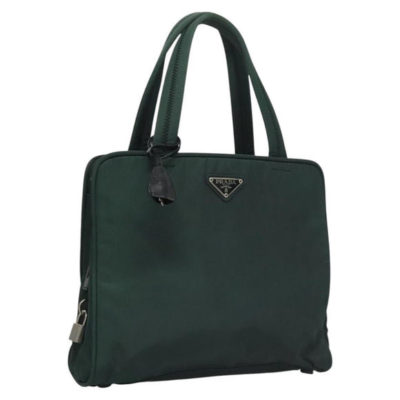 PRADA Hand Bag Nylon Green Auth bs21888