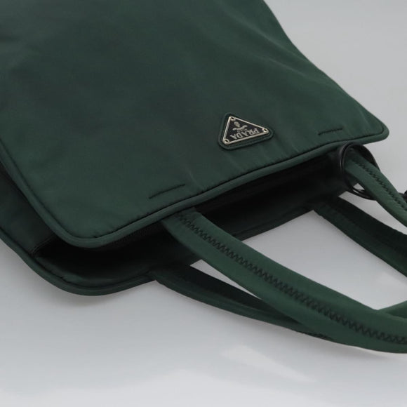 PRADA Hand Bag Nylon Green Auth bs21888