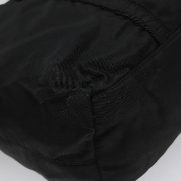 PRADA Tote Bag Nylon Black Silver Auth bs21891