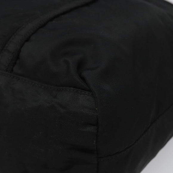 PRADA Tote Bag Nylon Black Silver Auth bs21891