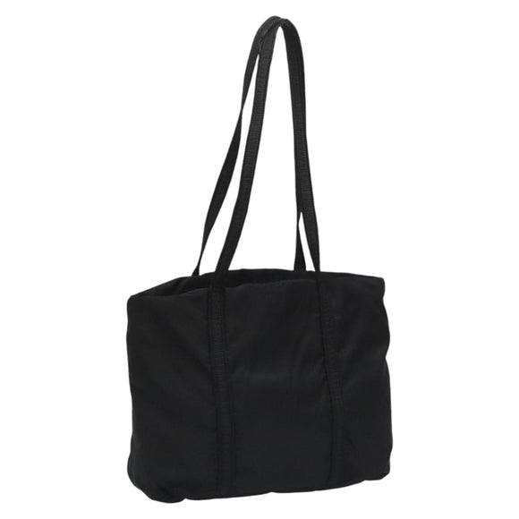 PRADA Tote Bag Nylon Black Silver Auth bs21891