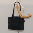 PRADA Tote Bag Nylon Black Silver Auth bs21891-22