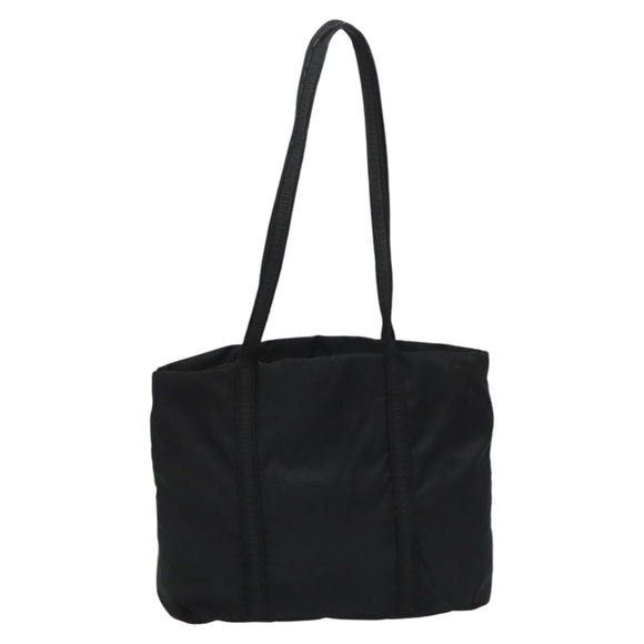 PRADA Tote Bag Nylon Black Silver Auth bs21891