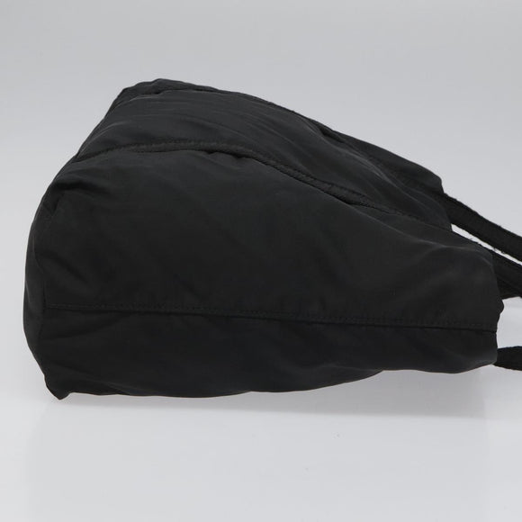 PRADA Tote Bag Nylon Black Silver Auth bs21891