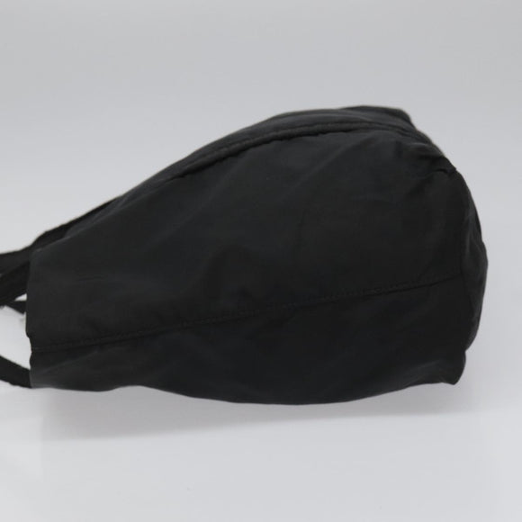 PRADA Tote Bag Nylon Black Silver Auth bs21891