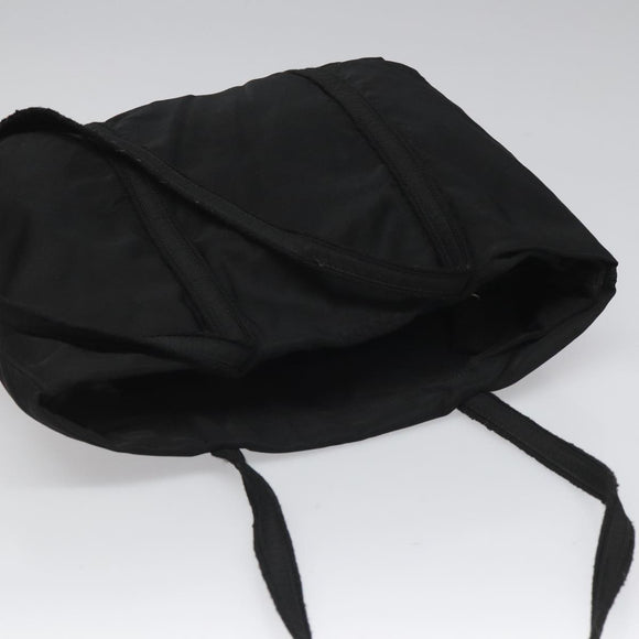 PRADA Tote Bag Nylon Black Silver Auth bs21891
