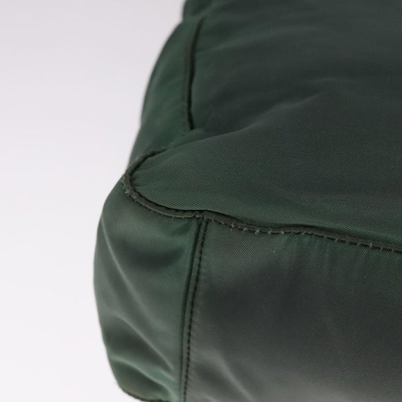 PRADA Hand Bag Nylon Green Silver Auth bs21896
