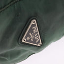 PRADA Hand Bag Nylon Green Silver Auth bs21896-17