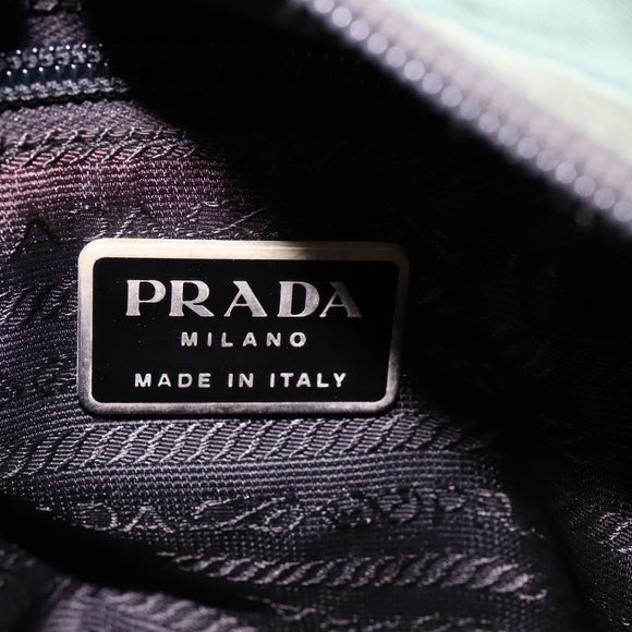 PRADA Hand Bag Nylon Green Silver Auth bs21896