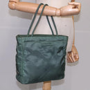 PRADA Hand Bag Nylon Green Silver Auth bs21896-22