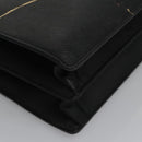 PRADA Business Bag Safiano leather Black Gold Auth bs21898-9