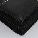 PRADA Business Bag Safiano leather Black Gold Auth bs21898-15