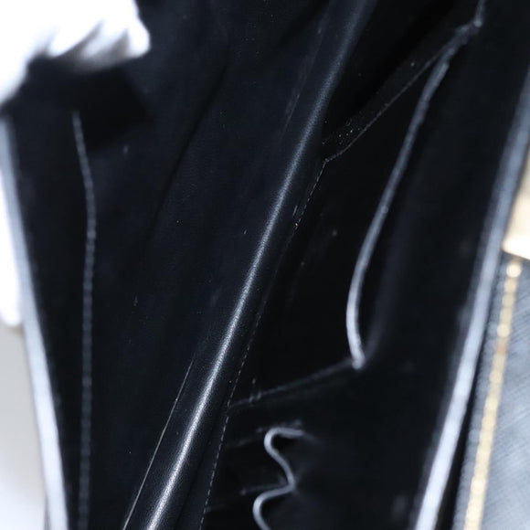 PRADA Business Bag Safiano leather Black Gold Auth bs21898