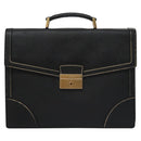 PRADA Business Bag Safiano leather Black Gold Auth bs21898-13