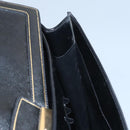 PRADA Business Bag Safiano leather Black Gold Auth bs21898-23