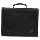 PRADA Business Bag Safiano leather Black Gold Auth bs21898-2