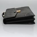 PRADA Business Bag Safiano leather Black Gold Auth bs21898-4