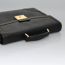 PRADA Business Bag Safiano leather Black Gold Auth bs21898-6