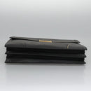 PRADA Business Bag Safiano leather Black Gold Auth bs21898-5