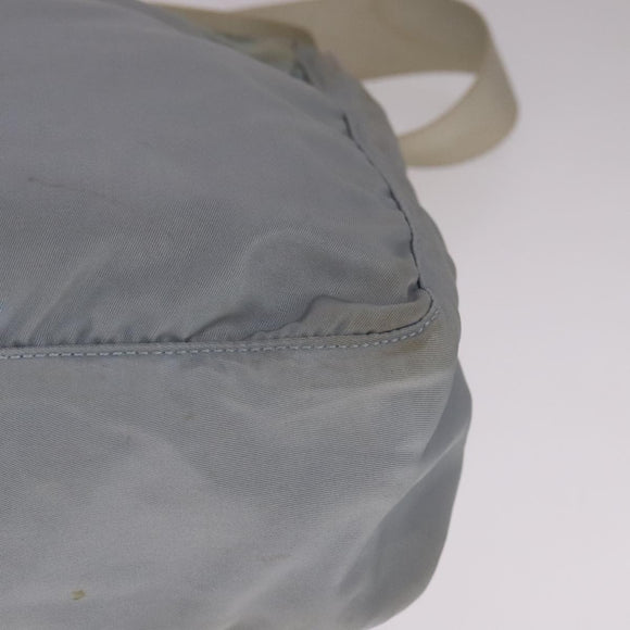 PRADA Shoulder Bag Nylon Light Blue Gray Silver Auth bs21902