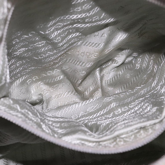 PRADA Shoulder Bag Nylon Light Blue Gray Silver Auth bs21902