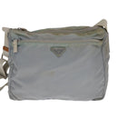 PRADA Shoulder Bag Nylon Light Blue Gray Silver Auth bs21902-13