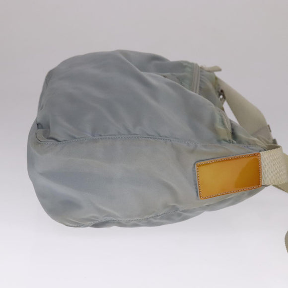PRADA Shoulder Bag Nylon Light Blue Gray Silver Auth bs21902