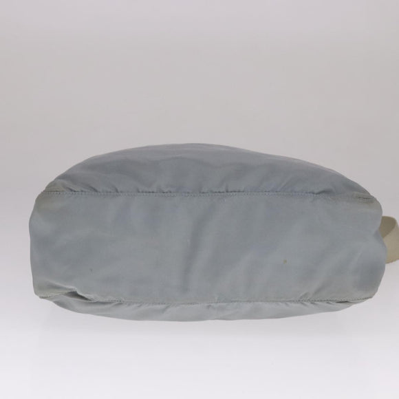 PRADA Shoulder Bag Nylon Light Blue Gray Silver Auth bs21902