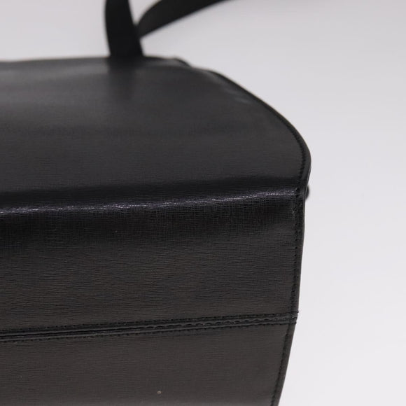 Salvatore Ferragamo Shoulder Bag Leather Black Gold Auth bs21904