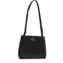 Salvatore Ferragamo Shoulder Bag Leather Black Gold Auth bs21904-1