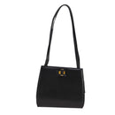 Salvatore Ferragamo Shoulder Bag Leather Black Gold Auth bs21904-2