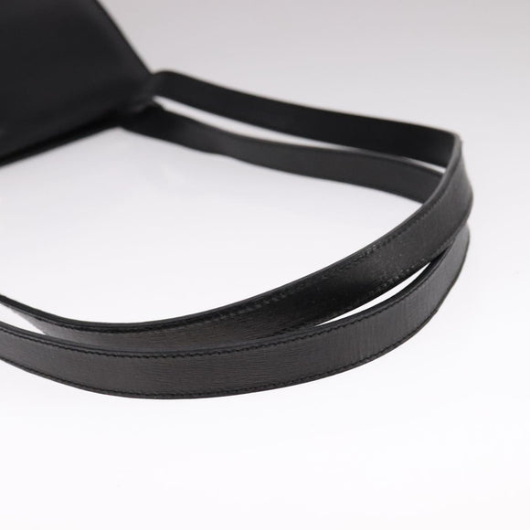 Salvatore Ferragamo Shoulder Bag Leather Black Gold Auth bs21904