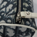 Christian Dior Trotter Canvas Pouch PVC Navy White Silver Auth bs21913-13