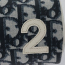 Christian Dior Trotter Canvas Pouch PVC Navy White Silver Auth bs21913-14